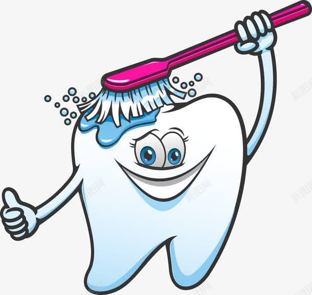 自己刷头的牙齿png免抠素材_新图网 https://ixintu.com 保护牙齿 健康牙齿 卡通牙齿 口腔护理 洁白牙齿 牙刷