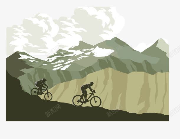 自行车比赛png免抠素材_新图网 https://ixintu.com 云朵 傍山线路 大山 山路 山路蜿蜒 比赛 骑行