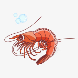 红色小龙虾卡通手绘矢量图素材