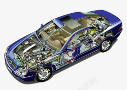 汽车构造透视图汽车部件结构图高清图片