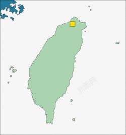 浅绿色台湾地图素材