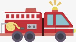 红色早餐车卡通红色消防车高清图片