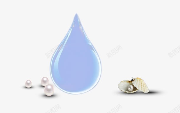 海底珍珠和晶莹水滴png免抠素材_新图网 https://ixintu.com 女性 护理 护肤品 美白 透亮 高贵
