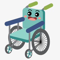 可爱卡通交通工具轮椅图素材