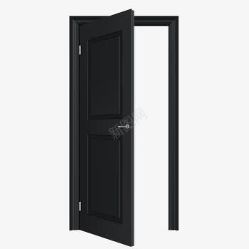 打开的房门png免抠素材_新图网 https://ixintu.com 房子 门 门打开了 门框 黑色