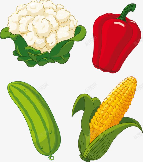 蔬菜png免抠素材_新图网 https://ixintu.com 创意 卡通 手绘 花菜 蔬菜