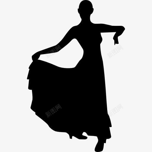 弗拉明戈女舞者图标png_新图网 https://ixintu.com 人 人的剪影 女 女人 形状 舞蹈 舞蹈跳舞培训班招生 跳舞