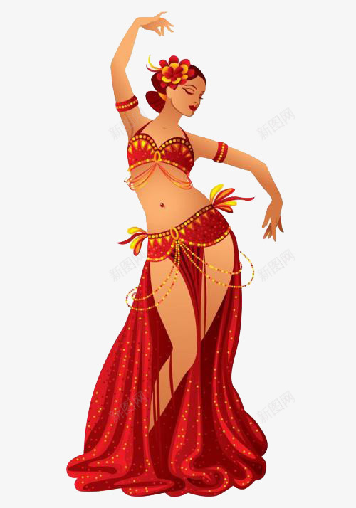 卡通印度风美女舞蹈png免抠素材_新图网 https://ixintu.com 人物 卡通 印度 印度舞蹈 印度风 异域风情 性感 美女