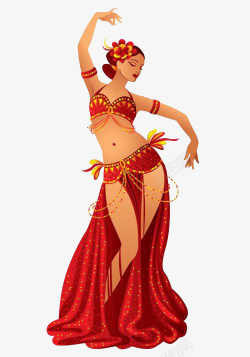 卡通印度风美女舞蹈素材