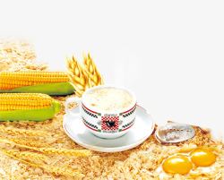 小麦玉米产品实物五谷营养麦片高清图片