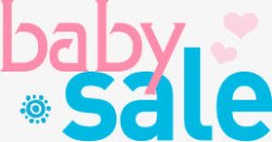 可爱彩色英文babysale素材