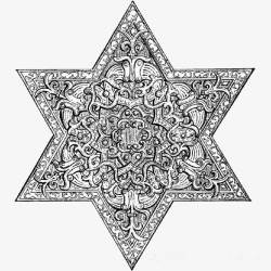 伊斯兰风格的六角形黑白图案素材