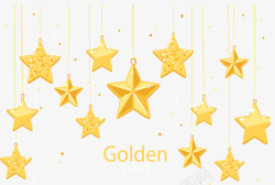 金色挂饰美丽的金色星星挂饰高清图片