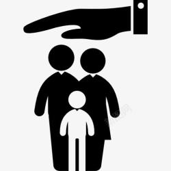 熟悉的家庭家庭保险的象征图标高清图片