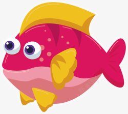 可爱卡通玫瑰色鱼矢量图素材