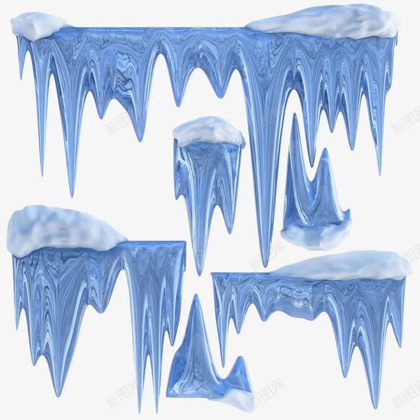 手绘蓝色冰柱png免抠素材_新图网 https://ixintu.com 冰 冰柱 冰渣 凉爽 手绘 碎冰 蓝色 透明