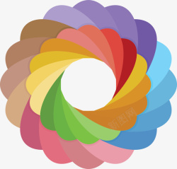 七色彩虹螺旋花纹矢量图素材