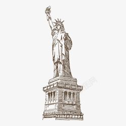 美国地标纽约自由女神像建筑旅游景点图标高清图片