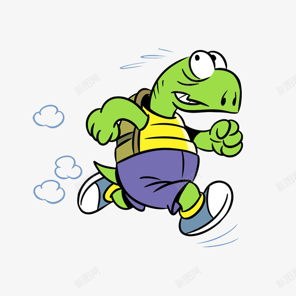 卡通快跑的乌龟psd免抠素材_新图网 https://ixintu.com 卡通乌龟 卡通手绘 大步的跑 奔跑 快跑 惊恐的乌龟