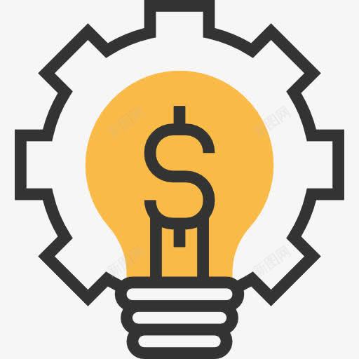 创意图标png_新图网 https://ixintu.com 创意 商业和金融 思想 灯泡 生产 齿轮
