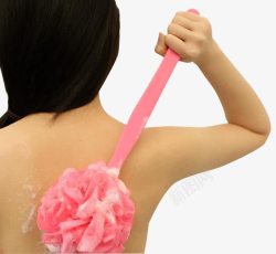 粉色背洗浴工具高清图片