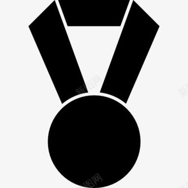 足球金牌挂色带黑色形图标图标