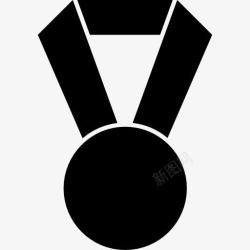 足球金牌足球金牌挂色带黑色形图标高清图片