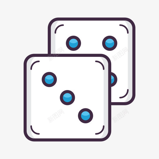 色子游戏标图标png_新图网 https://ixintu.com 图标 大方 形象 摇色子 游戏设计 游戏设计图标 点状 简单 简洁 色子 蓝色