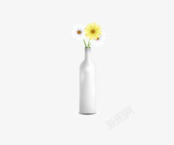 瓶子生花创意太阳花花瓶高清图片
