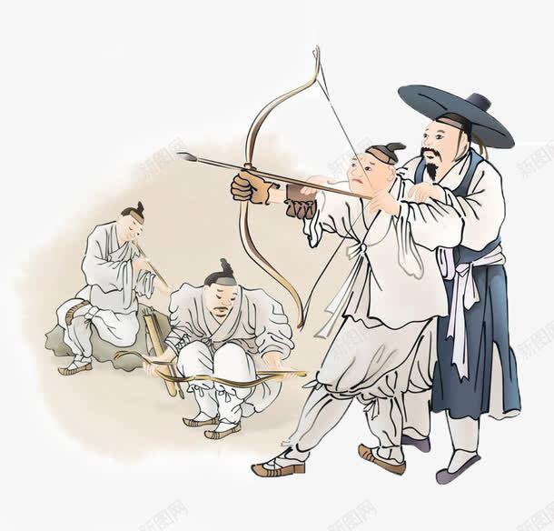 古代射箭的人们png免抠素材_新图网 https://ixintu.com PNG 中国风 古代 射箭