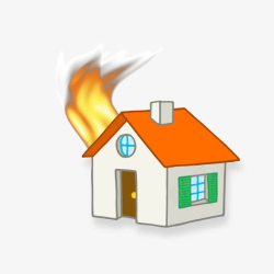 火灾与房屋素材