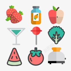 草莓按钮食物饮品ICON图标高清图片