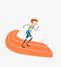 马拉松长跑在跑道上奔跑的选手高清图片