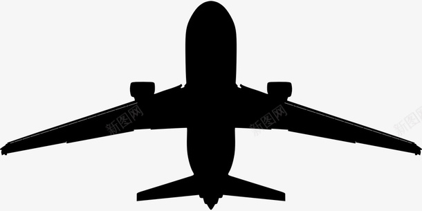 飞机剪影图标png_新图网 https://ixintu.com 剪影 扁平化 飞机 黑色