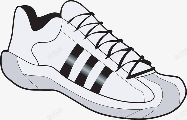 黑纹白色运动鞋png免抠素材_新图网 https://ixintu.com 卡通手绘 抽象 白色 纹路 衣物 运动鞋 鞋子 鞋袜