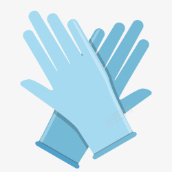 一双桔色手套一双蓝色的医用手套矢量图高清图片