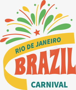 巴西嘉年华庆祝标签矢量图素材