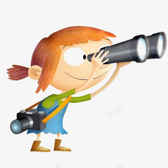 望远镜png免抠素材_新图网 https://ixintu.com 卡通 好奇 小女孩 望远镜 欧美 猎奇 相机