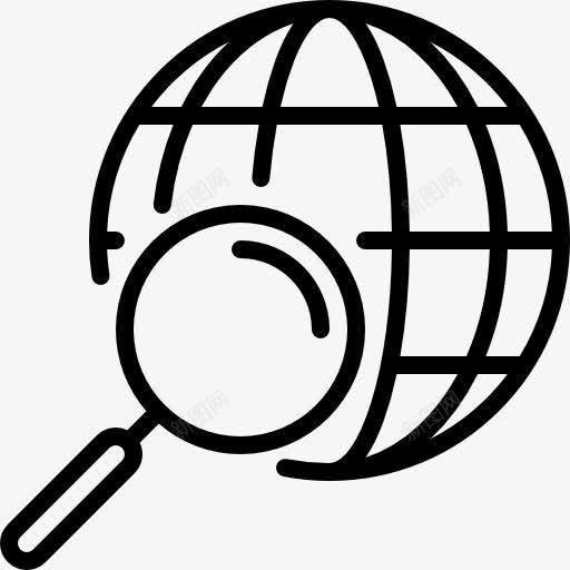 搜索图标png_新图网 https://ixintu.com 世界网格 在全球范围内 地图和国旗 地球 搜索 放大镜