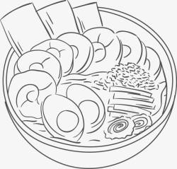 手绘拉面日本手绘餐饮元素高清图片