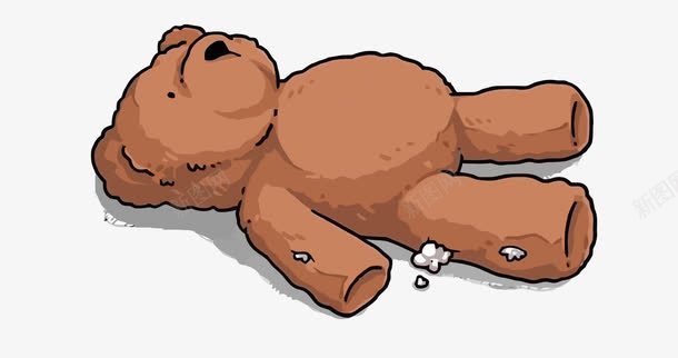 泰迪熊png免抠素材_新图网 https://ixintu.com 儿童 卡通 坏掉的玩具 手绘 泰迪熊 玩具 童年