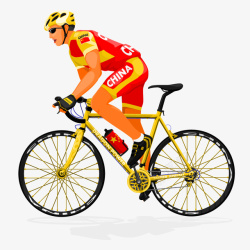 骑单车的人手绘中国自行车赛车选手矢量图高清图片