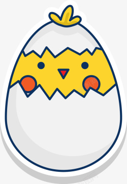 快乐小鸡复活节可爱蛋壳小鸡高清图片