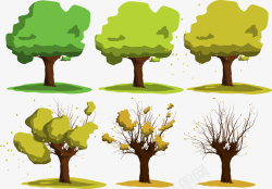 棕色枯树四季大树矢量图高清图片
