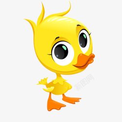扭头的鸭子黄色的小鸭子动物高清图片