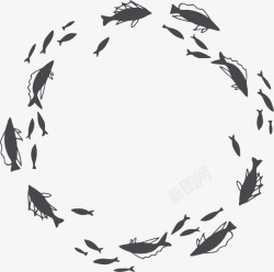 黑色鱼群世界海洋日绕圈的鱼高清图片