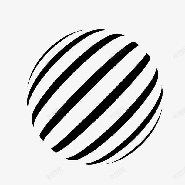 黑白条纹圆球卡通png免抠素材_新图网 https://ixintu.com 卡通 圆球 条纹 黑白