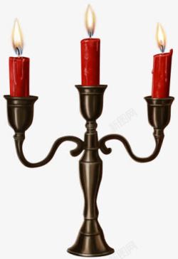红色蜡烛烛台素材