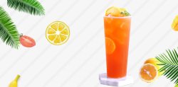 夏日橙汁特饮橙汁果茶高清图片