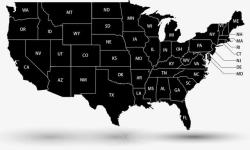 各州美国地图高清图片
